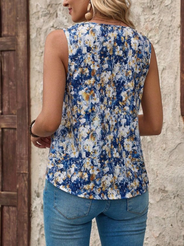 Women's V - Neck Casual Sleeveless Summer Top Vest Shirt - PratSN