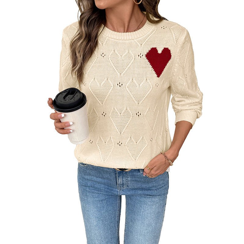 Women's Valentine's Day Love Crew Neck Pullover Sweater - PratSN