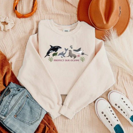 Women's Whale Cotton Fleece Pullover - PratSN