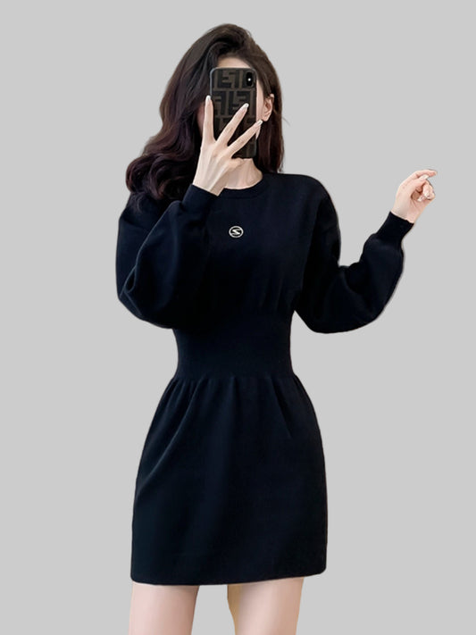 Women's With Black Knit Dress - PratSN