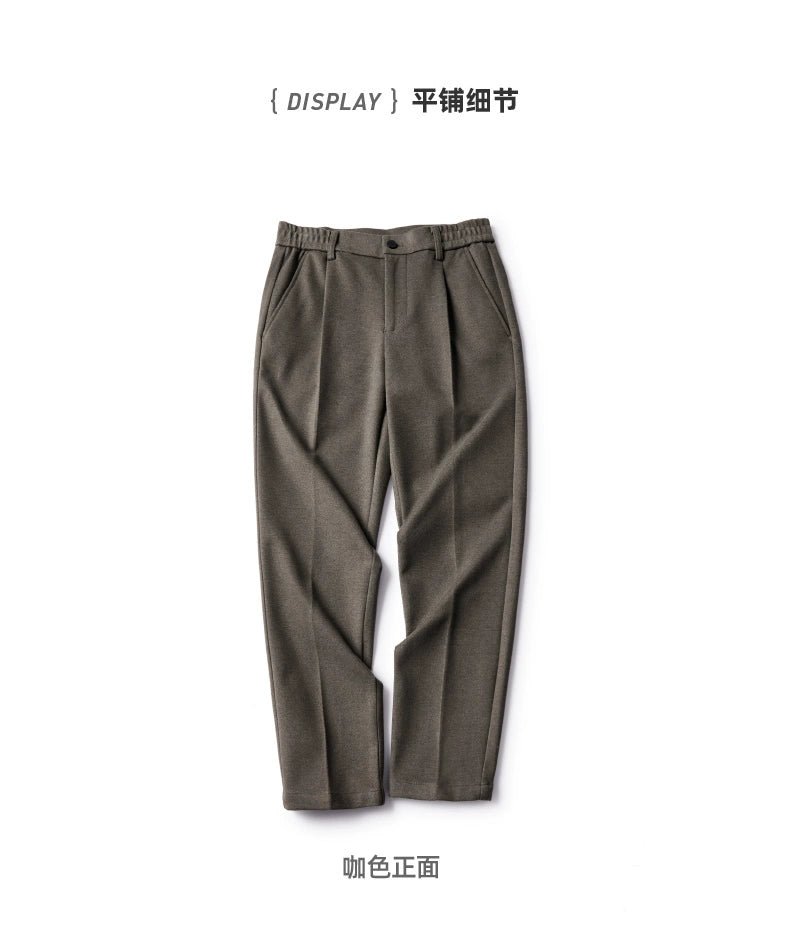 Woolen Pants Men's Autumn and Winter Loose Straight Trousers Korean Style Trendy Versatile Thickened Small Suit Pants Capri Casual Pants Men - PratSN