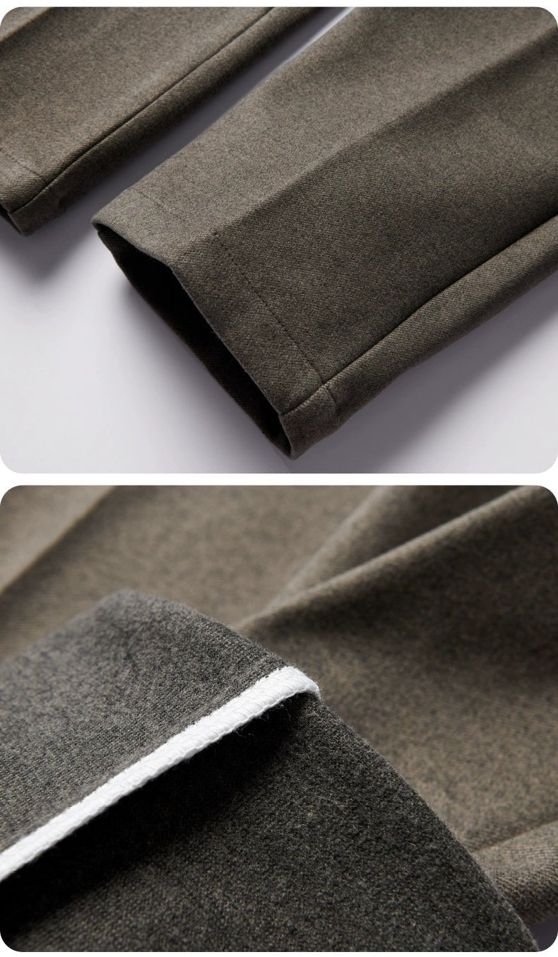 Woolen Pants Men's Autumn and Winter Loose Straight Trousers Korean Style Trendy Versatile Thickened Small Suit Pants Capri Casual Pants Men - PratSN