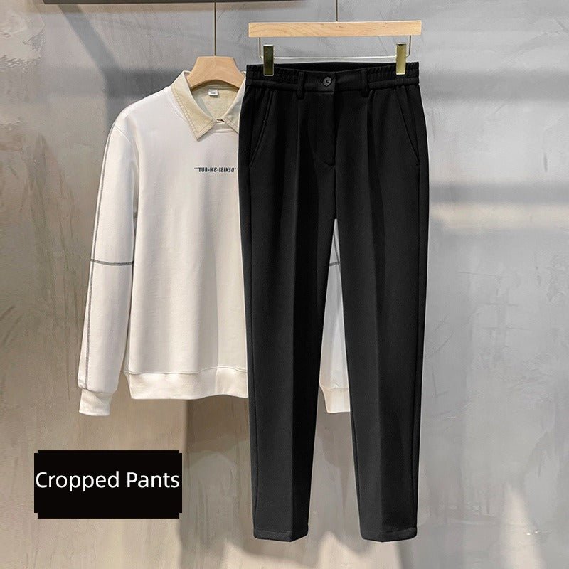 Woolen Pants Men's Straight - leg Silm Fancy Pants Business Casual Pants Suit Pants Cropped Pants Spring & Fall Winter - PratSN