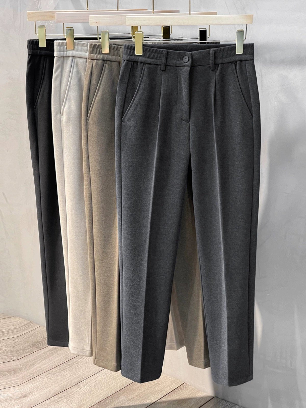 Woolen Pants Men's Straight - leg Silm Fancy Pants Business Casual Pants Suit Pants Cropped Pants Spring & Fall Winter - PratSN