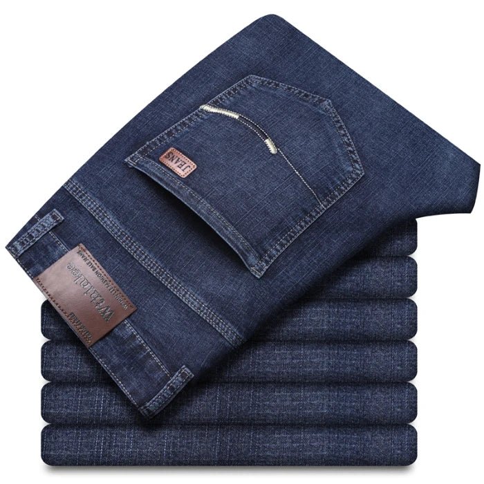Wthinlee Business Men Jeans Casual Straight Stretch Fashion Classic Blue Black Work Denim Trousers Spring Summer Brand Clothing - PratSN