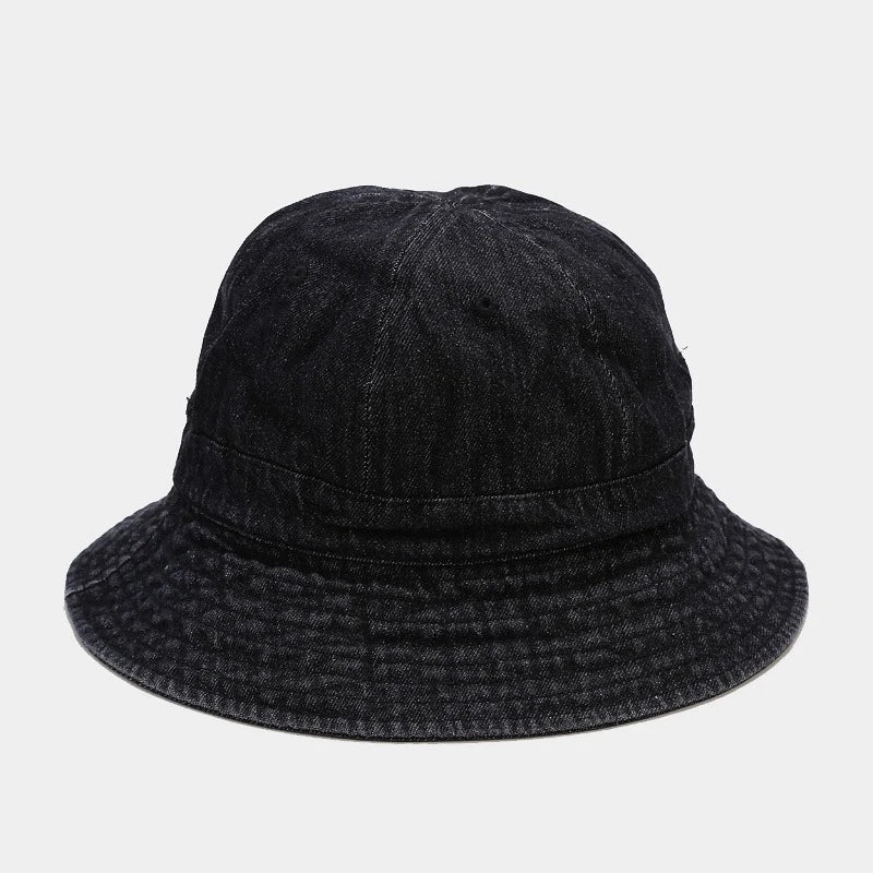 WZCX Denim Solid Color Outdoor Sun Protection Fisherman'S Hat Spring Summer Wide Brim Shading Basin Cap Women Hat - PratSN