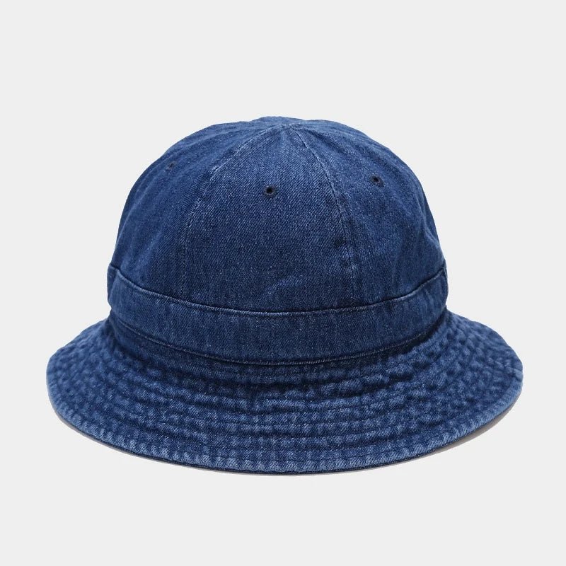 WZCX Denim Solid Color Outdoor Sun Protection Fisherman'S Hat Spring Summer Wide Brim Shading Basin Cap Women Hat - PratSN