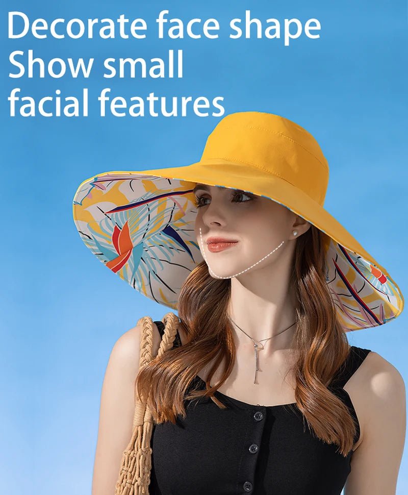 Xinbaoguan 100% Cotton European and American Cross border Women's New Double sided Fisherman Hat Summer Enlarged brim Sun hat - PratSN