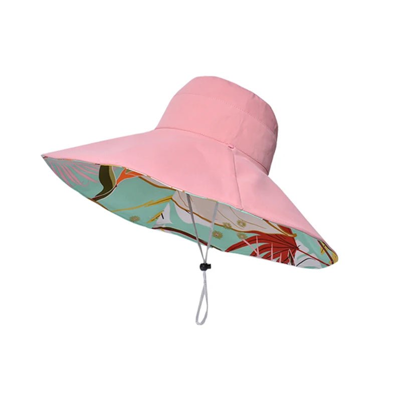 Xinbaoguan 100% Cotton European and American Cross border Women's New Double sided Fisherman Hat Summer Enlarged brim Sun hat - PratSN