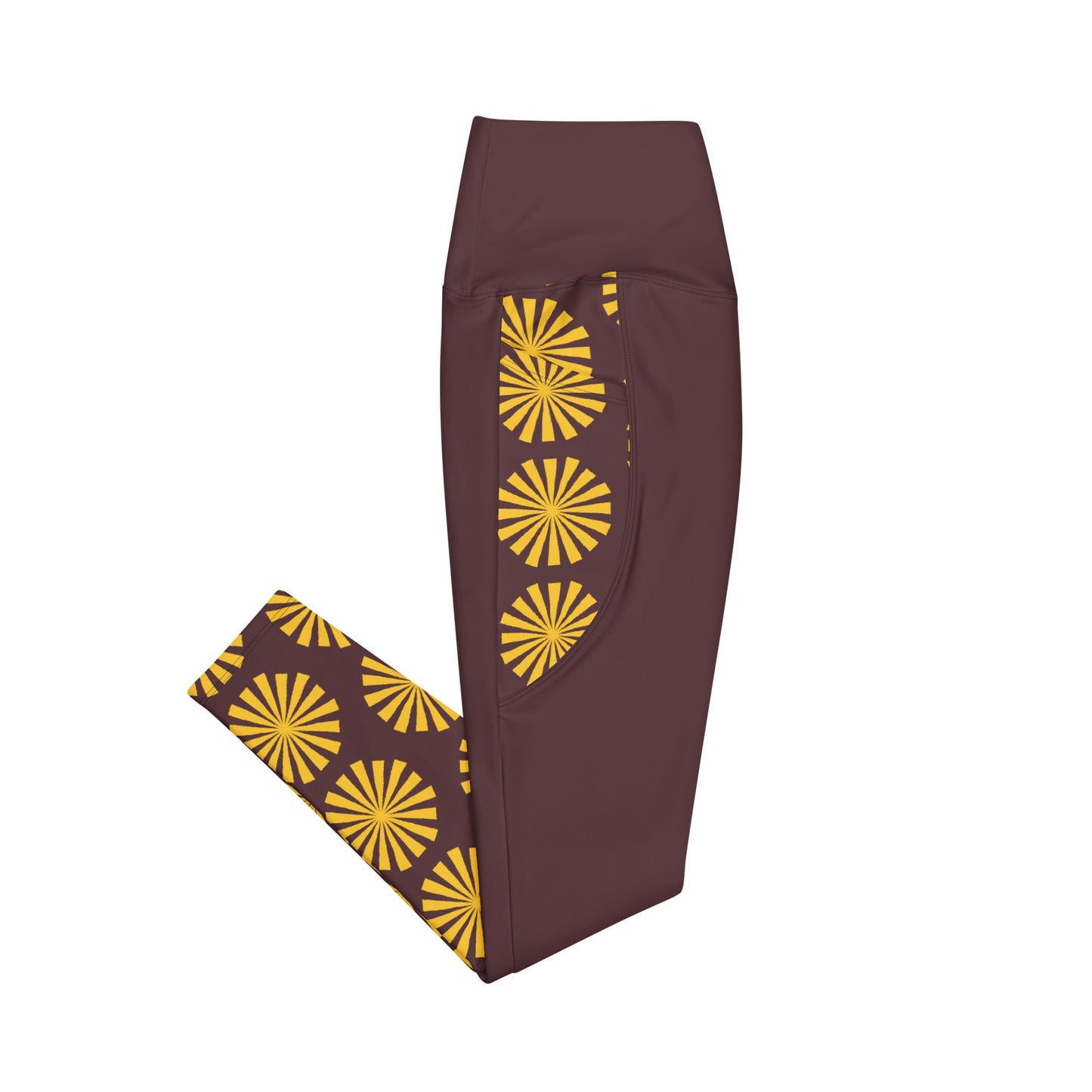 Yellow Print Leggings with Pockets - Women's Activewear - PratSN