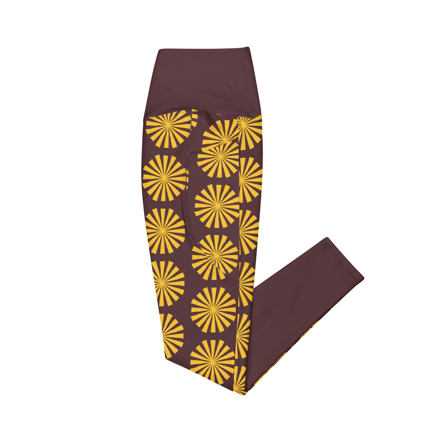 Yellow Print Leggings with Pockets - Women's Activewear - PratSN