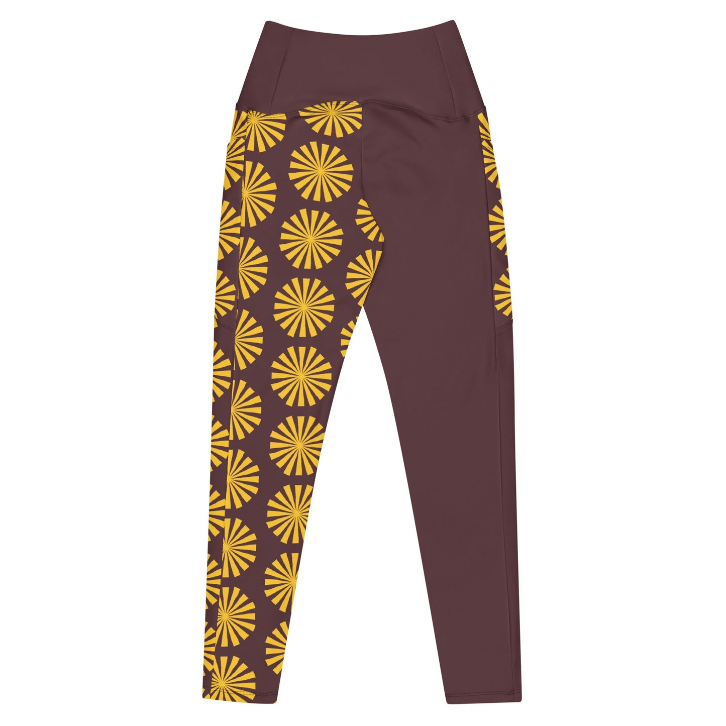 Yellow Print Leggings with Pockets - Women's Activewear - PratSN