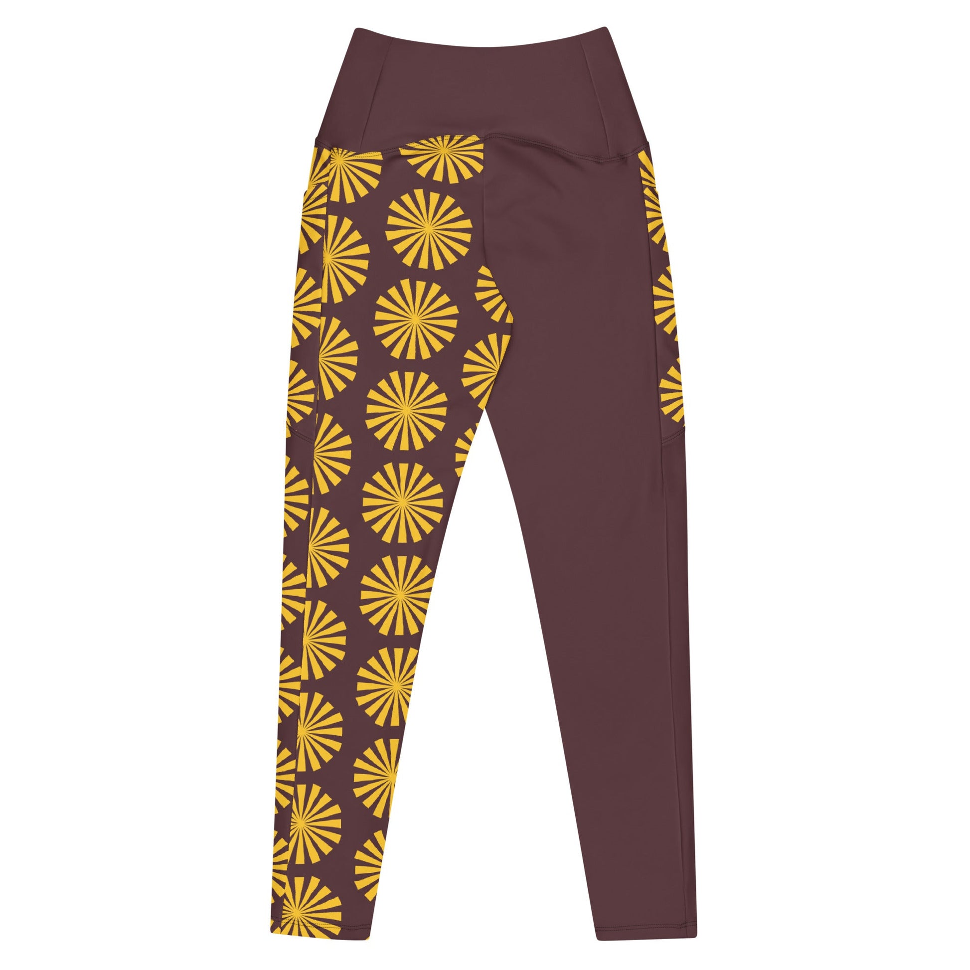 Yellow Print Leggings with Pockets - Women's Activewear - PratSN
