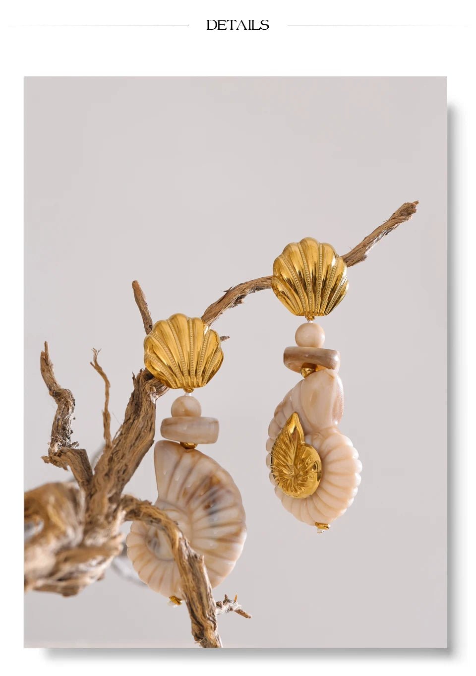 Yhpup Ocean Series Resin Shell Conch Drop Dangle Earrings for Women Stainless Steel Summer Holiday Daily Attractive Jewelry New - PratSN