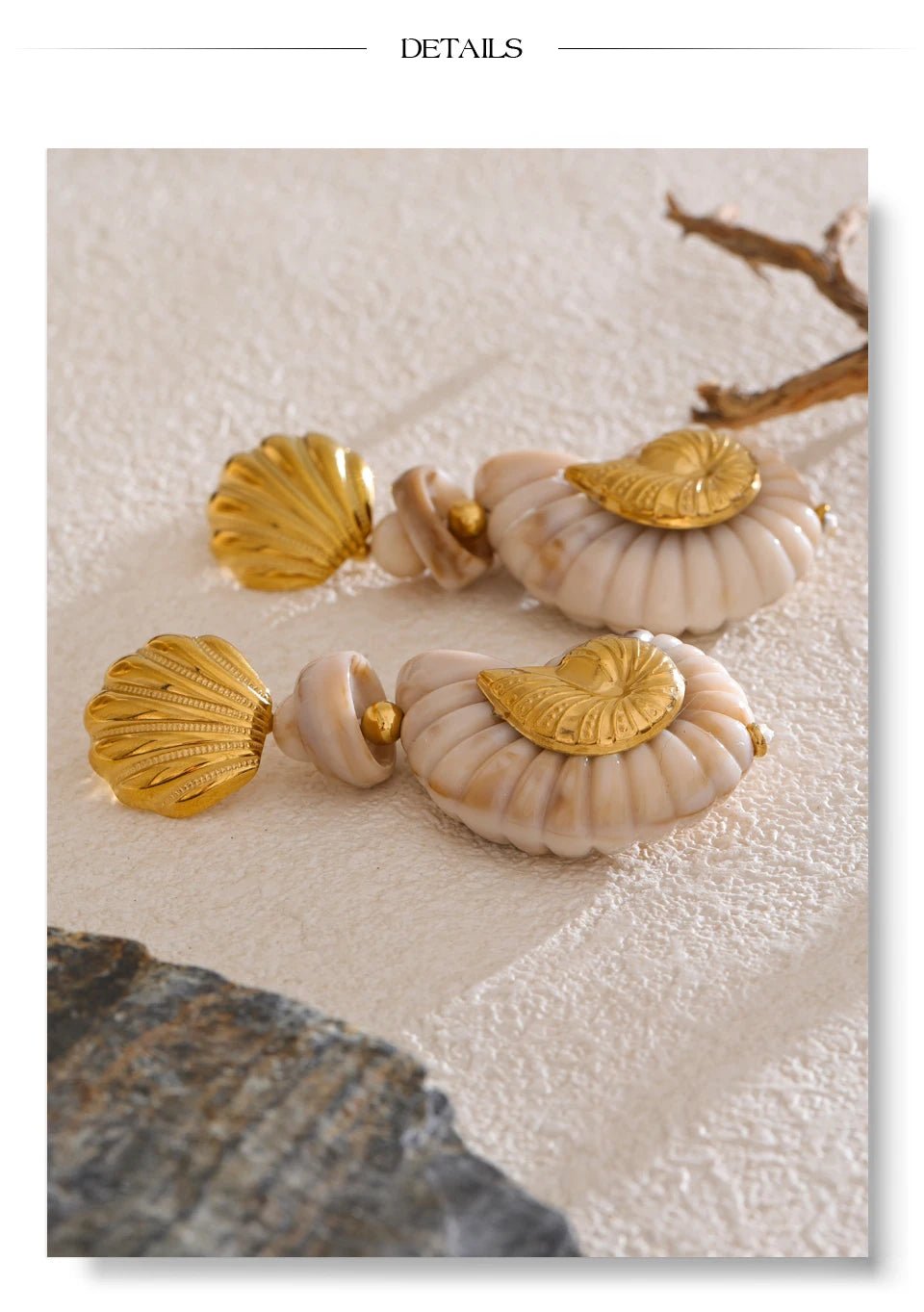 Yhpup Ocean Series Resin Shell Conch Drop Dangle Earrings for Women Stainless Steel Summer Holiday Daily Attractive Jewelry New - PratSN