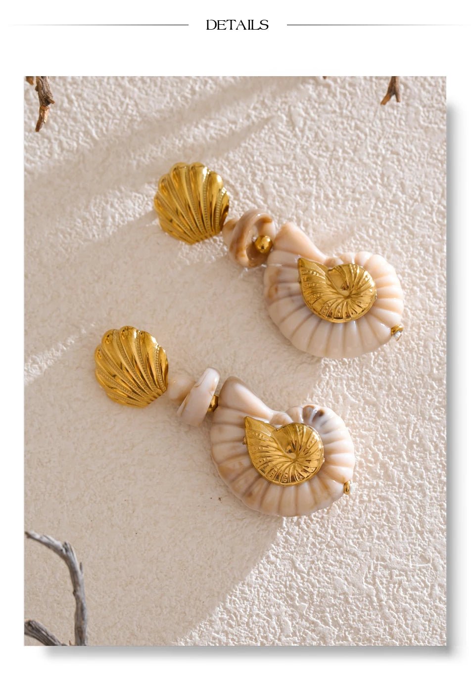 Yhpup Ocean Series Resin Shell Conch Drop Dangle Earrings for Women Stainless Steel Summer Holiday Daily Attractive Jewelry New - PratSN