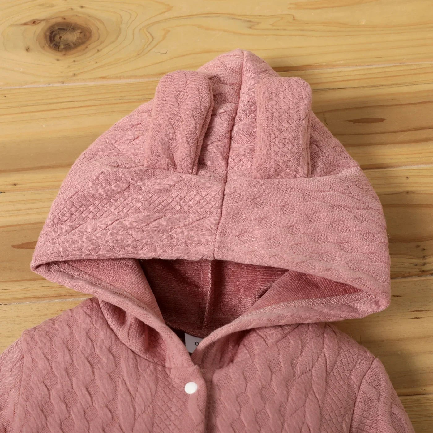 0 - 18 Month Newborn Baby Romper Boys Girls Cute Ears Solid Hooded Long Sleeve Baby Bodysuit Clothes Infant Autumn&Winter Costumes - PratSN