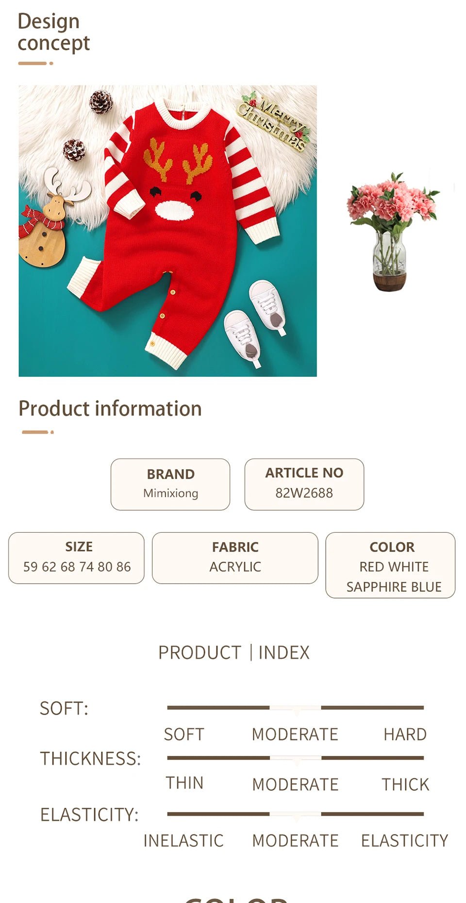 0 - 18m Christmas Baby Unisex Rompers Winter Reindeer Knitted Newborn Boys Girls Long Sleeve Jumpsuits One Pieces Infant Playsuits - PratSN