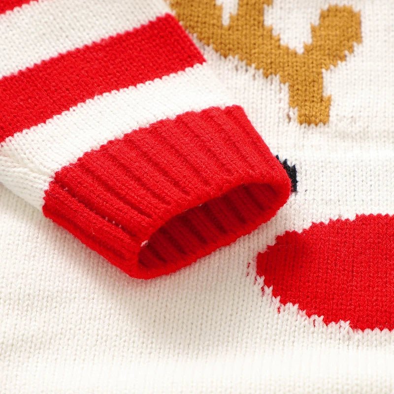 0 - 18m Christmas Baby Unisex Rompers Winter Reindeer Knitted Newborn Boys Girls Long Sleeve Jumpsuits One Pieces Infant Playsuits - PratSN