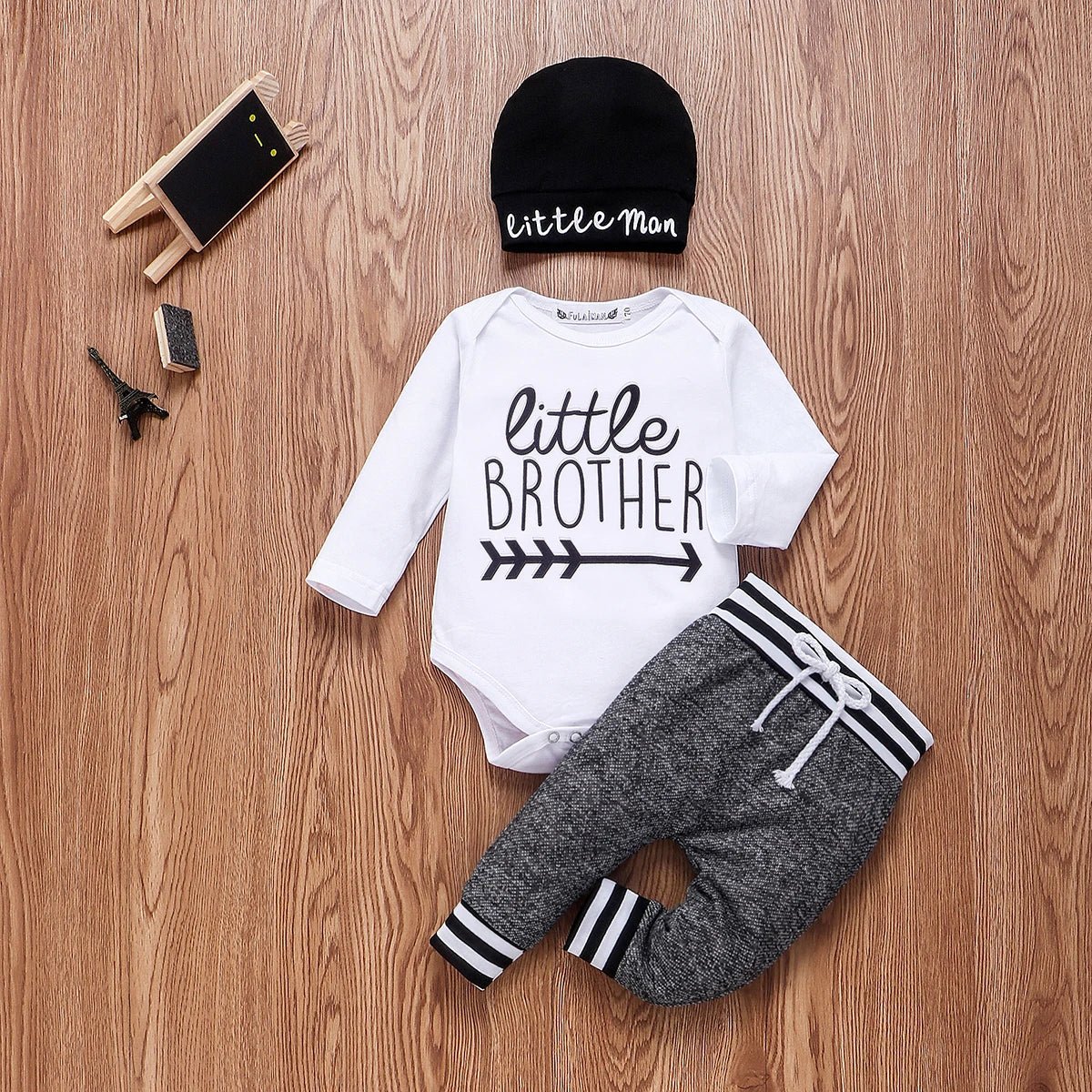 0 - 18Months Newborn Infant Baby Boy Clothes Cotton Sets Long Sleeve Romper Pant Hats Outfit 3Pcs Baby Warm Clothing - PratSN