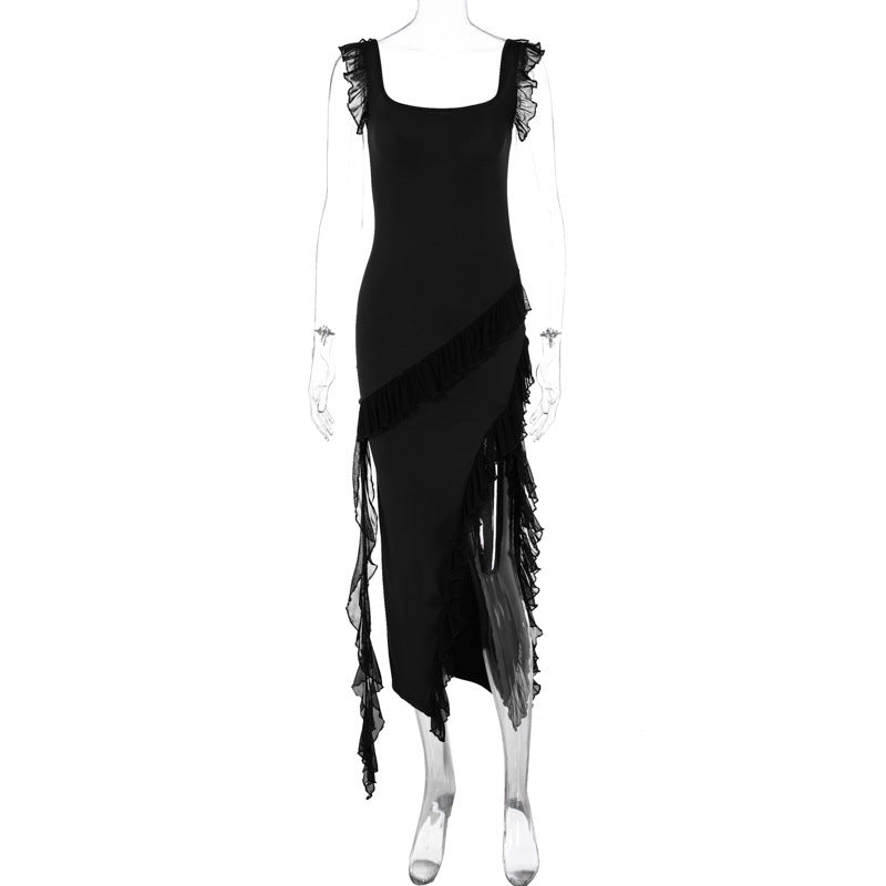 Women's Summer Fashionable Stringy Selvedge Stitching Temperament Dress