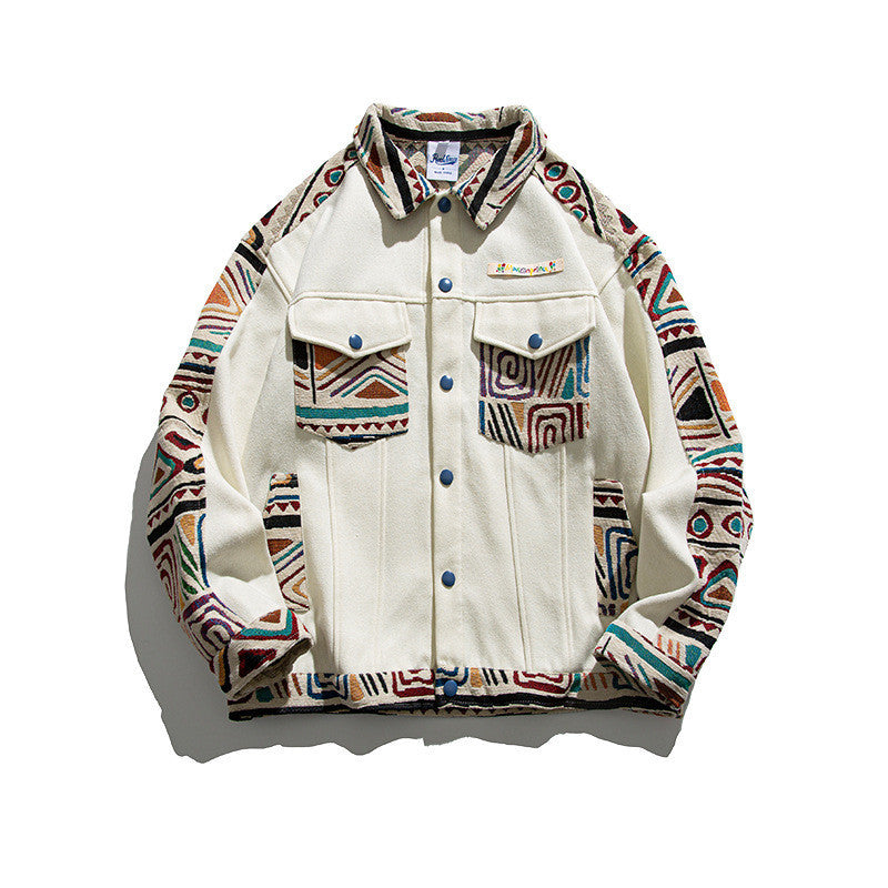 Unisex Stitching Street Baseball Uniform Men Couple Loose Casual Jacket