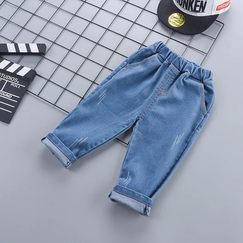 1 - 4 Years Spring Autumn Handsome Boys Clothing Set Full Sleeve Little Car Pattern Shirt+Jeans 2Pcs Suit For Kids Children Outfit - PratSN
