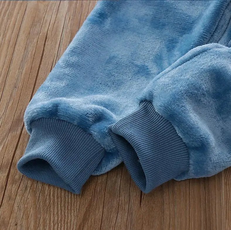 1 - 4Y Boys Pantsuit Plus Velvet Flannel Family Outfit Child Winter Warm Sleepwear Suit Girls Thick Coral Fleece Pajama Sets 2Pcs - PratSN