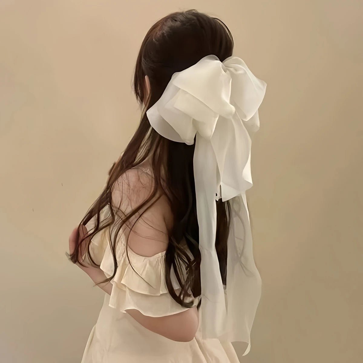 1 large bow delicate hair clip, oversized clip, high ponytail fashionable hair clip suitable for girls and women's headwear - PratSN