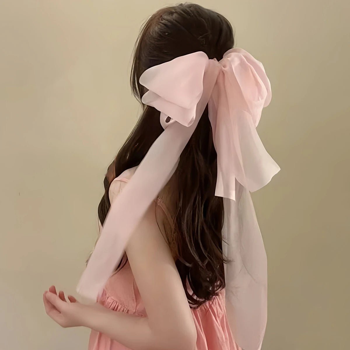 1 large bow delicate hair clip, oversized clip, high ponytail fashionable hair clip suitable for girls and women's headwear - PratSN