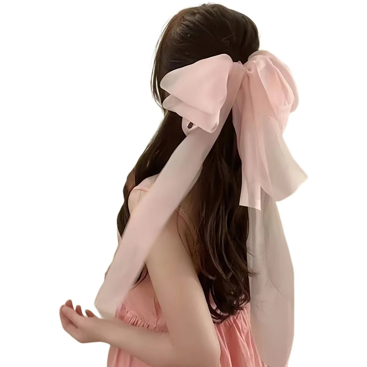 1 large bow delicate hair clip, oversized clip, high ponytail fashionable hair clip suitable for girls and women's headwear - PratSN