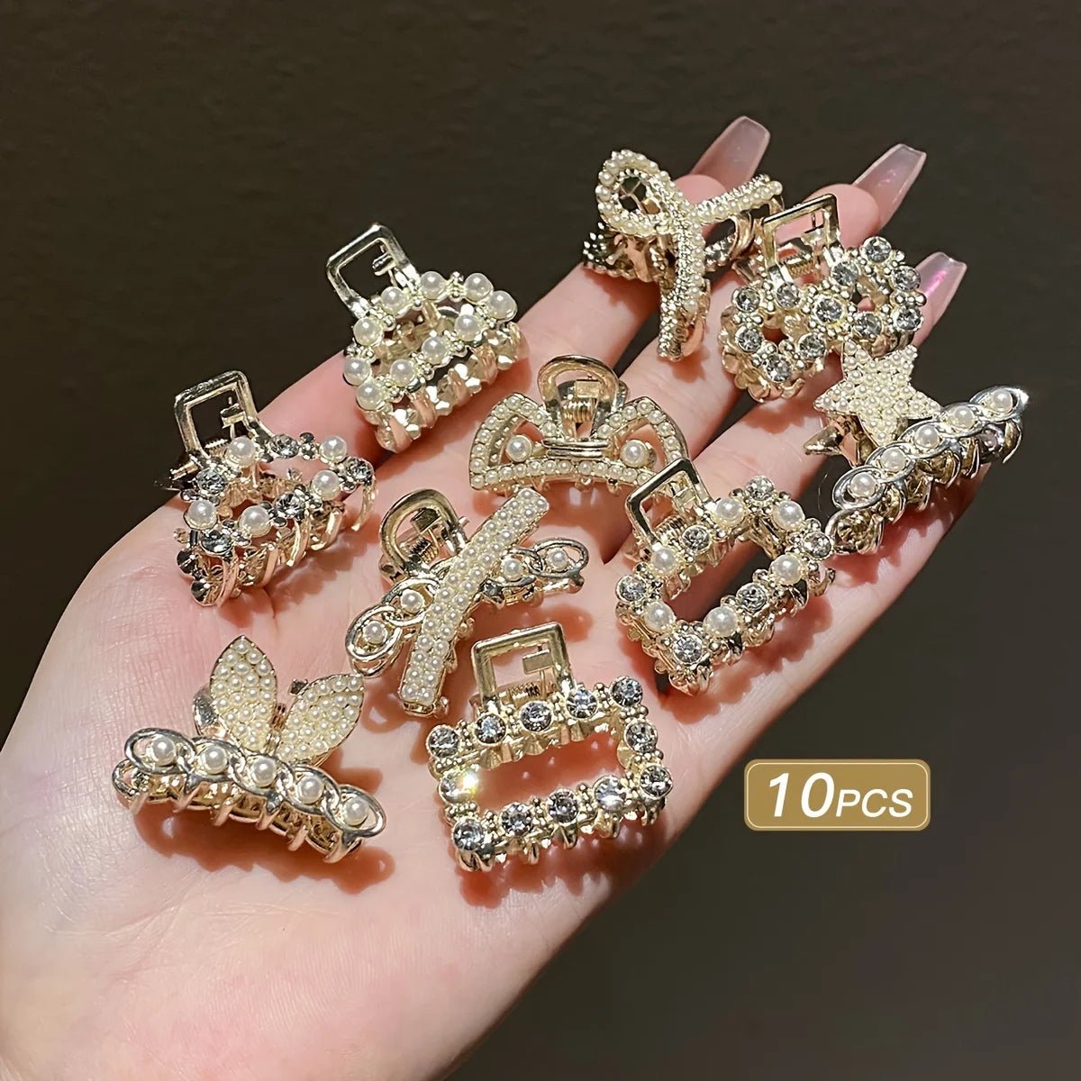 10 Girls' Hair Accessories with Multi - Color Elegant Bangs and Side Hair Claws - PratSN