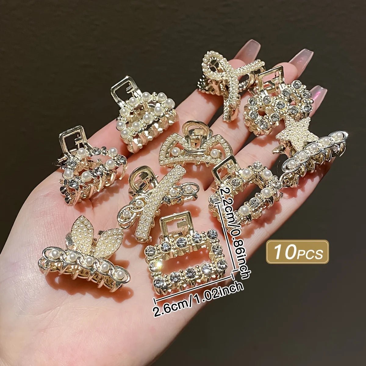 10 Girls' Hair Accessories with Multi - Color Elegant Bangs and Side Hair Claws - PratSN