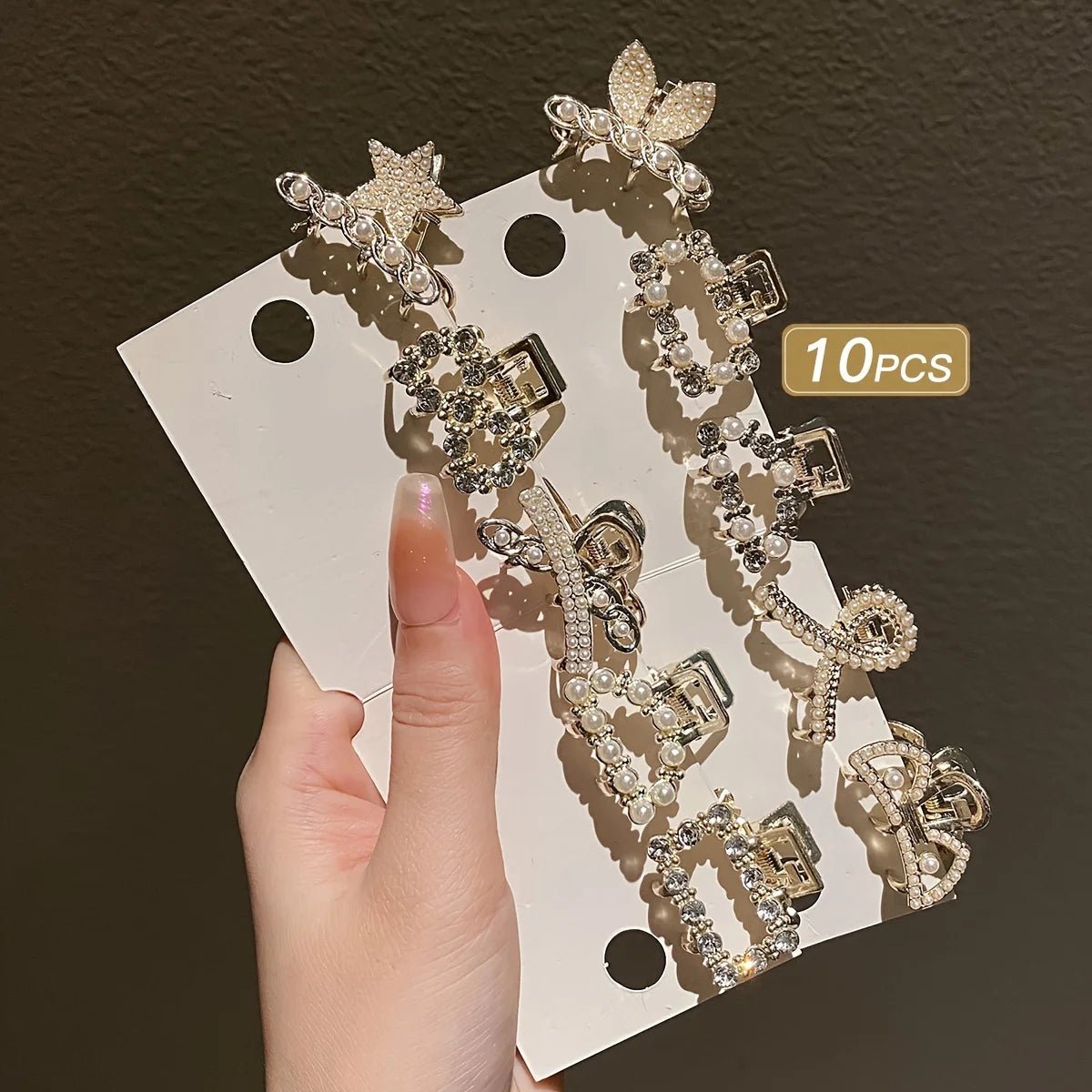 10 Girls' Hair Accessories with Multi - Color Elegant Bangs and Side Hair Claws - PratSN
