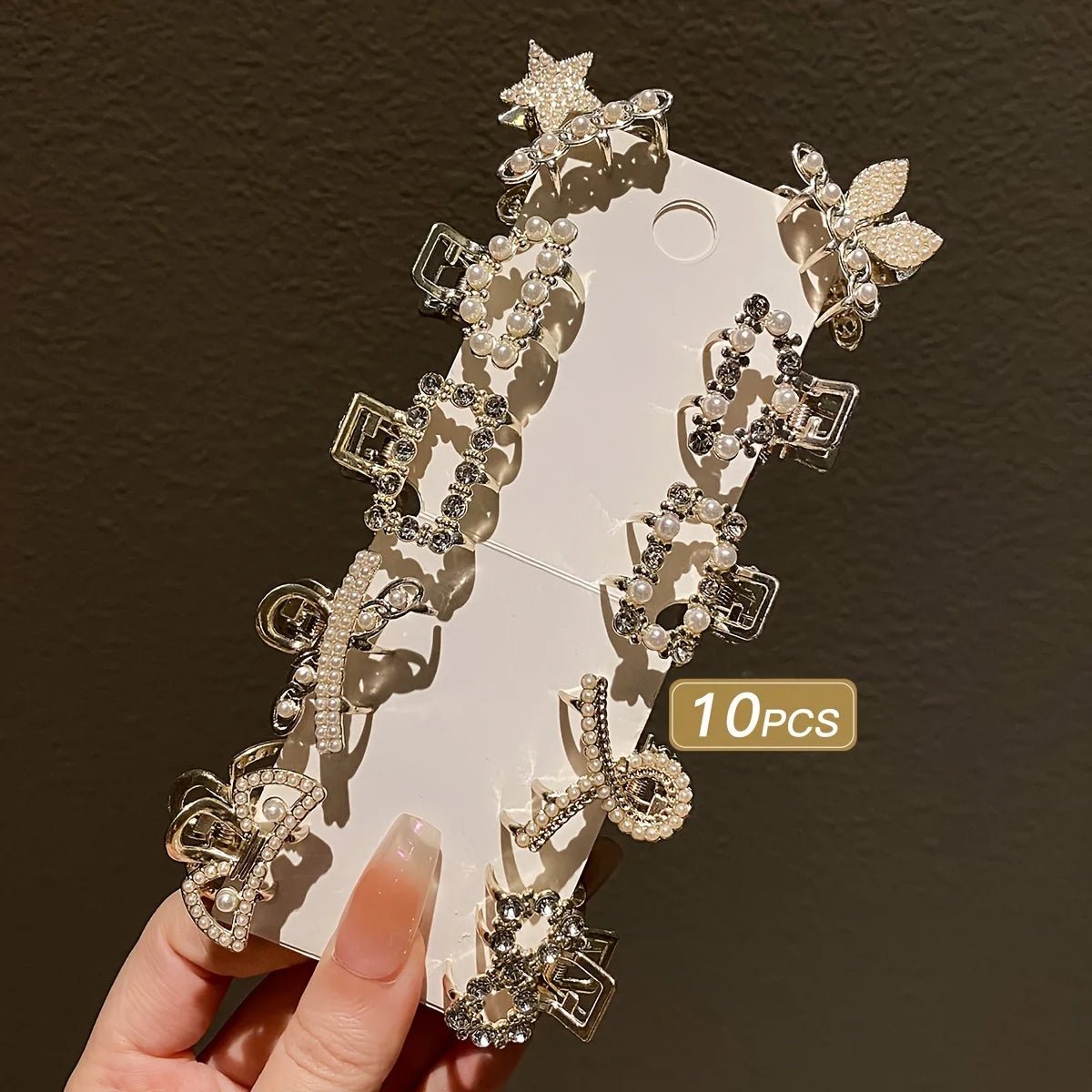 10 Girls' Hair Accessories with Multi - Color Elegant Bangs and Side Hair Claws - PratSN