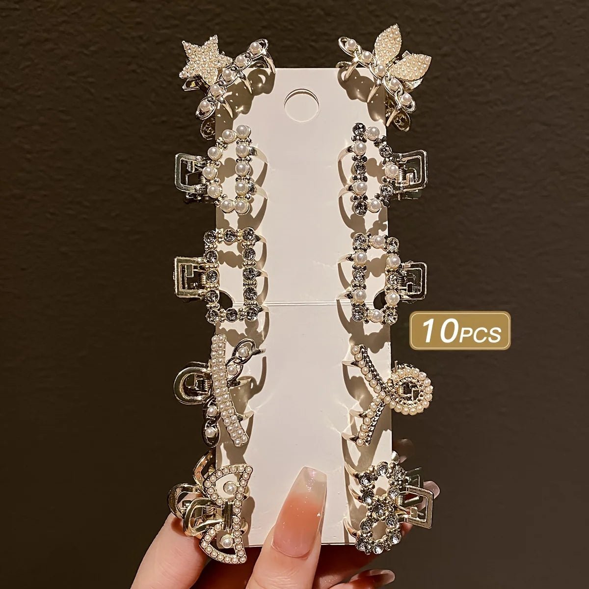 10 Girls' Hair Accessories with Multi - Color Elegant Bangs and Side Hair Claws - PratSN