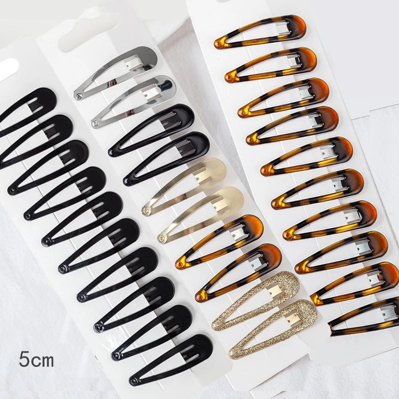 10/20/set Women Black Waterdrop Shape Basic Alloy Hair Clips BB hairpins Barrettes Fashion Hair Accessories Wholesale заколки - PratSN