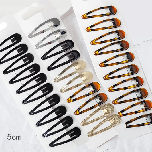 10/20/set Women Black Waterdrop Shape Basic Alloy Hair Clips BB hairpins Barrettes Fashion Hair Accessories Wholesale заколки - PratSN