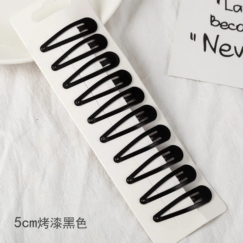 10/20/set Women Black Waterdrop Shape Basic Alloy Hair Clips BB hairpins Barrettes Fashion Hair Accessories Wholesale заколки - PratSN