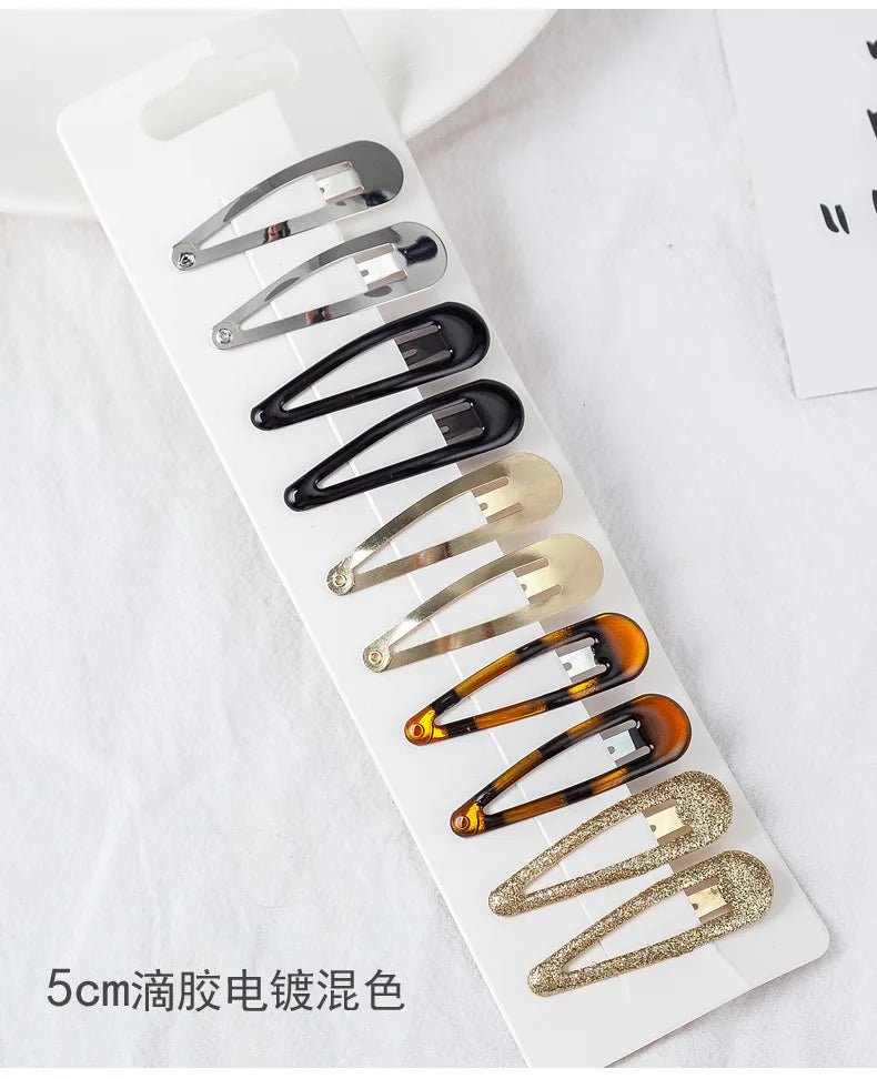 10/20/set Women Black Waterdrop Shape Basic Alloy Hair Clips BB hairpins Barrettes Fashion Hair Accessories Wholesale заколки - PratSN