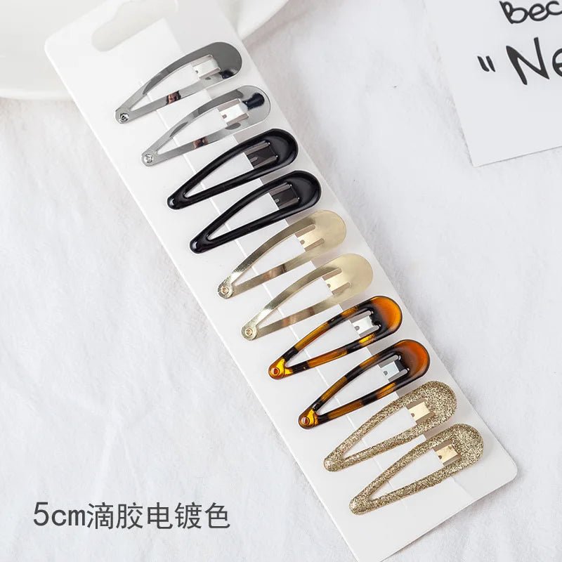 10/20/set Women Black Waterdrop Shape Basic Alloy Hair Clips BB hairpins Barrettes Fashion Hair Accessories Wholesale заколки - PratSN