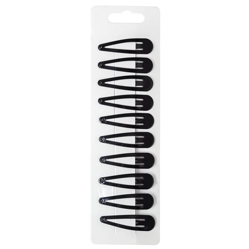 10/20/set Women Black Waterdrop Shape Basic Alloy Hair Clips BB hairpins Barrettes Fashion Hair Accessories Wholesale заколки - PratSN