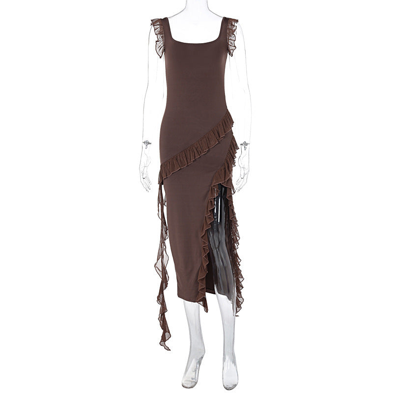 Women's Summer Fashionable Stringy Selvedge Stitching Temperament Dress