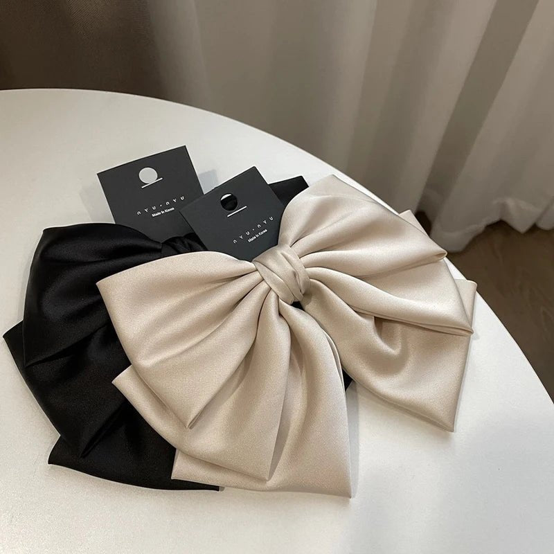 1pc Korean version autumn and winter new black bow hair clip, hair clip, back of the head clip, top clip, hair accessory - PratSN