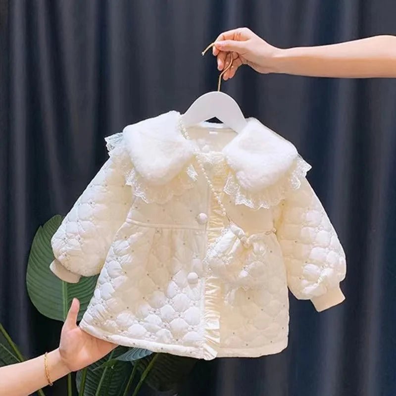 2023 New Cartoon Jackets Winter Girls Cute Thicken Warm Outerwear Baby Plus Velvet Coats Children Cotton Overcoat For 2 - 6 Years - PratSN