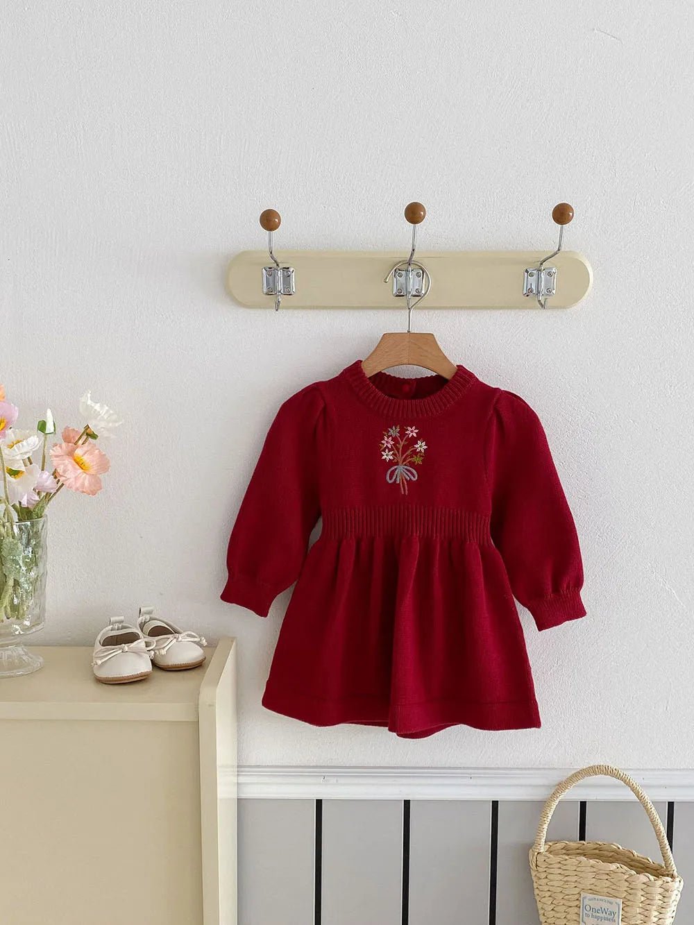 2024 Autumn New Baby Girls Clothes Embroidery Dress for Girls Knit A Line Dress Infant Girls Clothing - PratSN