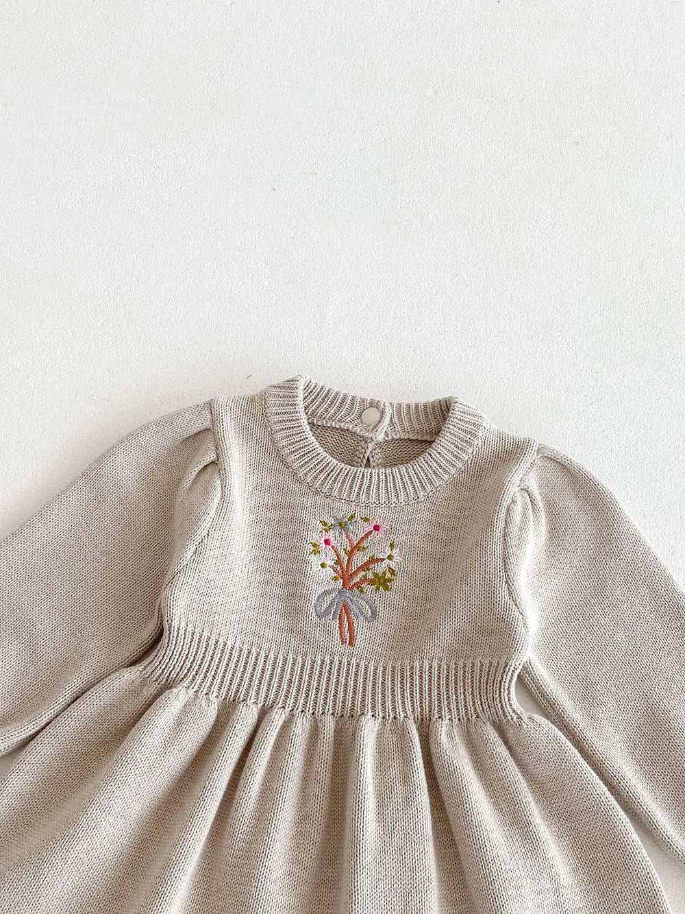 2024 Autumn New Baby Girls Clothes Embroidery Dress for Girls Knit A Line Dress Infant Girls Clothing - PratSN