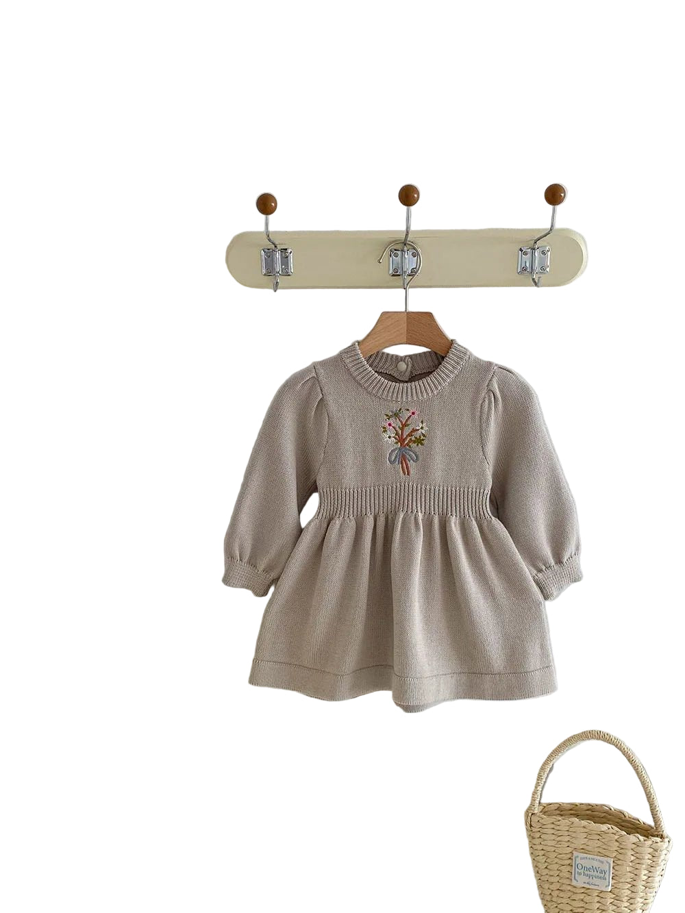 2024 Autumn New Baby Girls Clothes Embroidery Dress for Girls Knit A Line Dress Infant Girls Clothing - PratSN