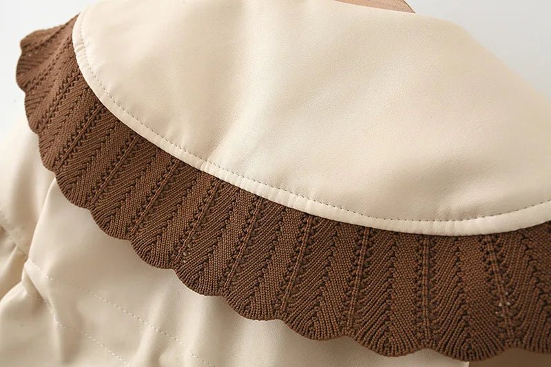 2024 Autumn Winter Outerwear Baby Girl Coats Korean Style Fashion PU Doll Collar Cute Newborn Warm Jacket Toddler Clothes BC853 - PratSN