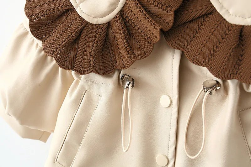 2024 Autumn Winter Outerwear Baby Girl Coats Korean Style Fashion PU Doll Collar Cute Newborn Warm Jacket Toddler Clothes BC853 - PratSN